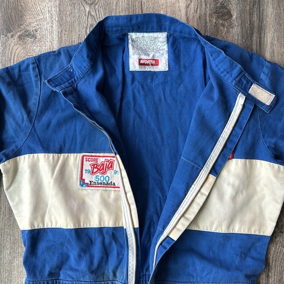 Worth Racing Suit Blue Racing Coveralls Vintage 1991 Baja 500 Size Extra Large - Picture 10 of 17